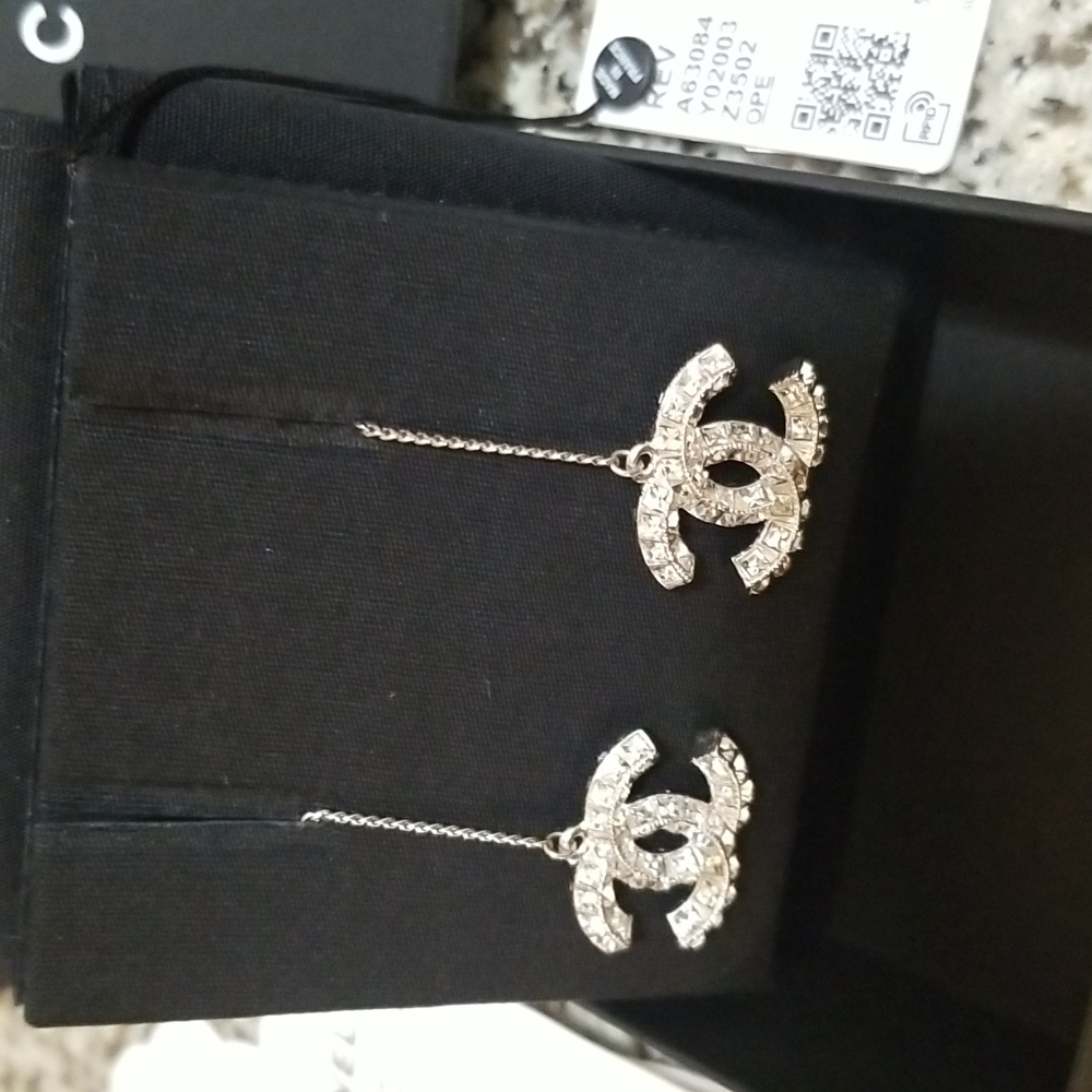 SOLD!!! Baguette Christal CC XL dangle earrings - Picture 10 of 17